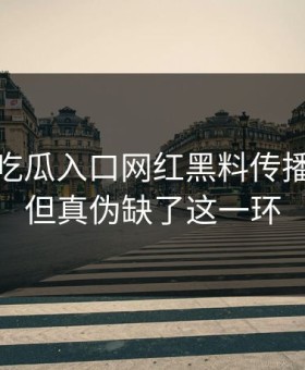 今年： 吃瓜入口网红黑料传播很猛： 但真伪缺了这一环