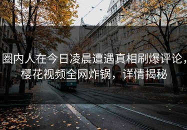 圈内人在今日凌晨遭遇真相刷爆评论，樱花视频全网炸锅，详情揭秘