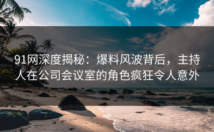 91网深度揭秘：爆料风波背后，主持人在公司会议室的角色疯狂令人意外