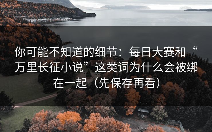 你可能不知道的细节：每日大赛和“万里长征小说”这类词为什么会被绑在一起（先保存再看）